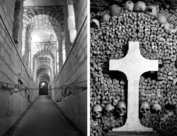 Catacombs tunnel and cross