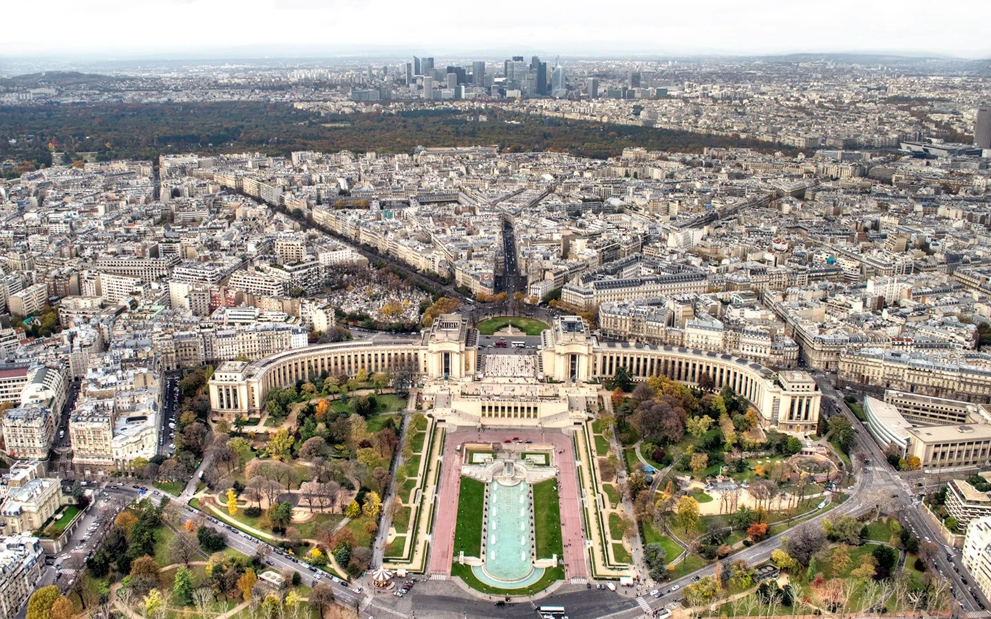 View of Trocadero from the top of the Eiffel Tower
