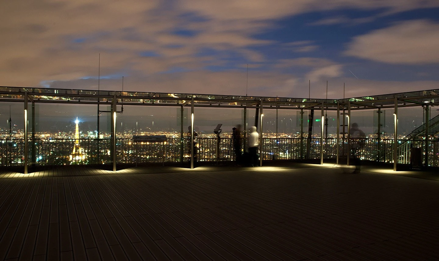 View from the roof terrace at the Montparnasse Tower, one of the top Paris viewpoints