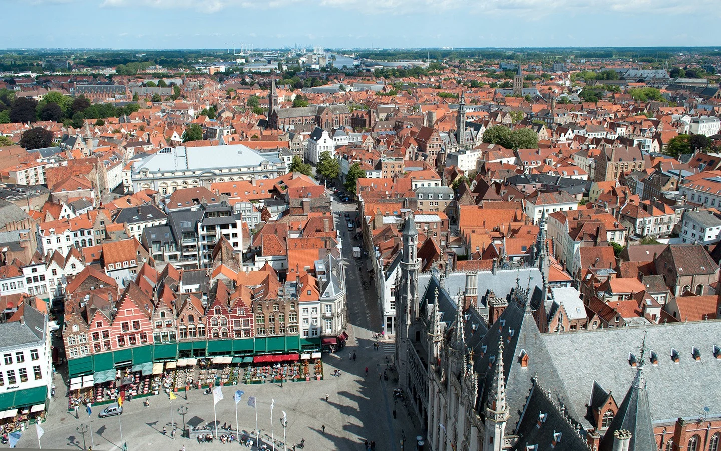 Views over Bruges from the top of the Belfort tower
