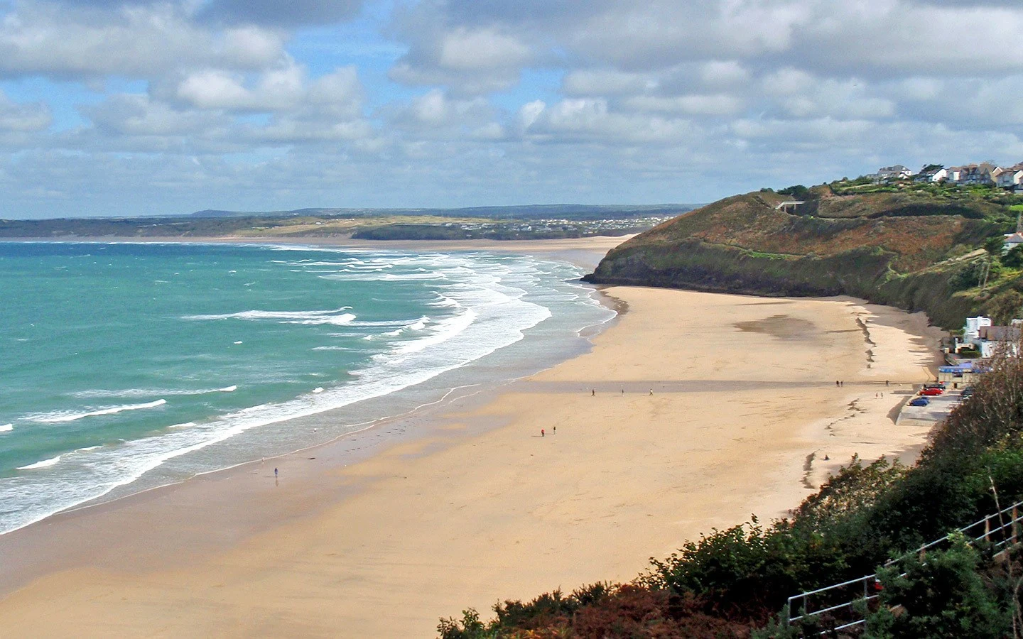 Views from the scenic St Ives Bay Line train route in Cornwall, south-west England