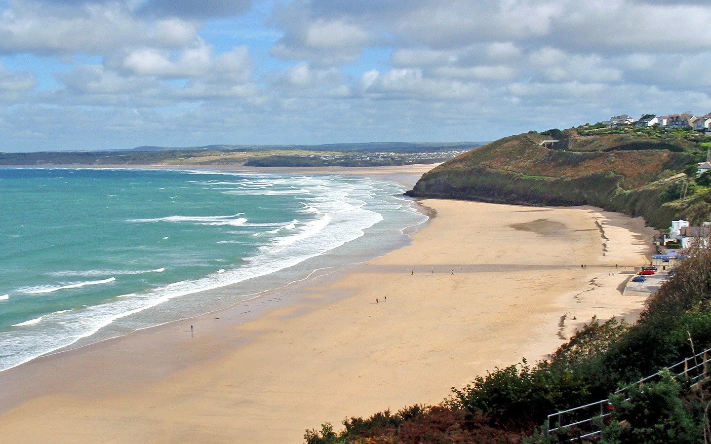 Coastal views from the train near St Ives in Cornwall