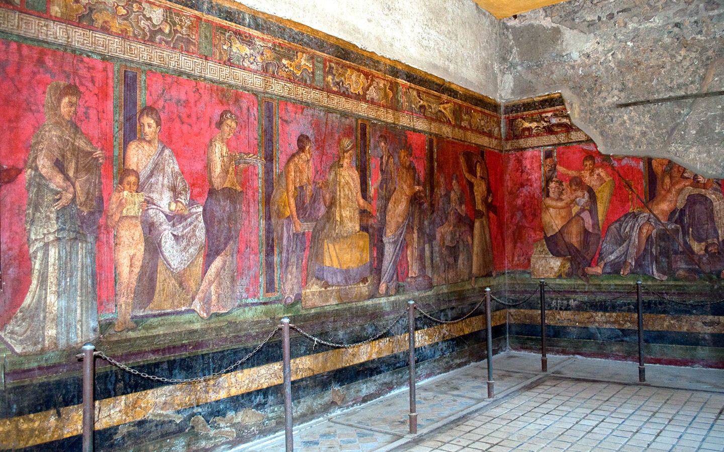 Villa dei Misteri frescoes in Pompeii