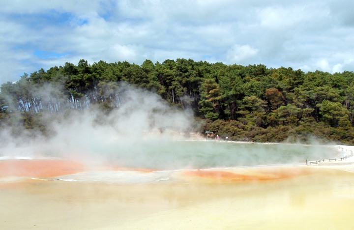 Steaming lake at Wai O Tapu