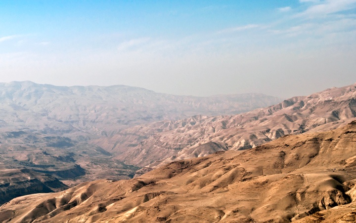 Mountain scenery along the King's Highway in Jordan