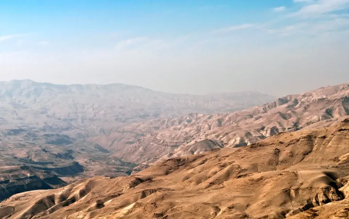 Mountain scenery along the King's Highway in Jordan