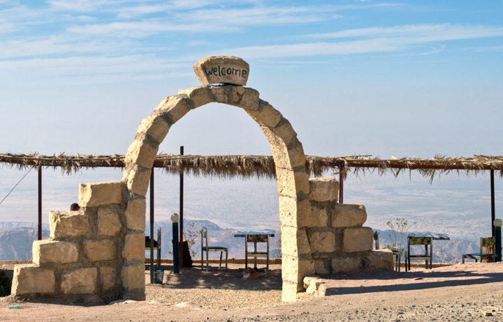 Viewpoint cafe in the mountains in Jordan