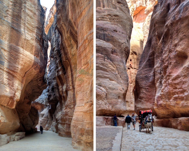 The Siq rock corridor in Petra, Jordan