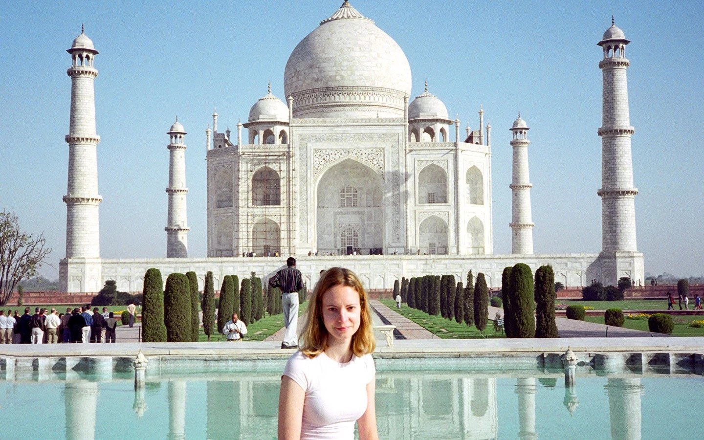 Lucy at the Taj Mahal, India