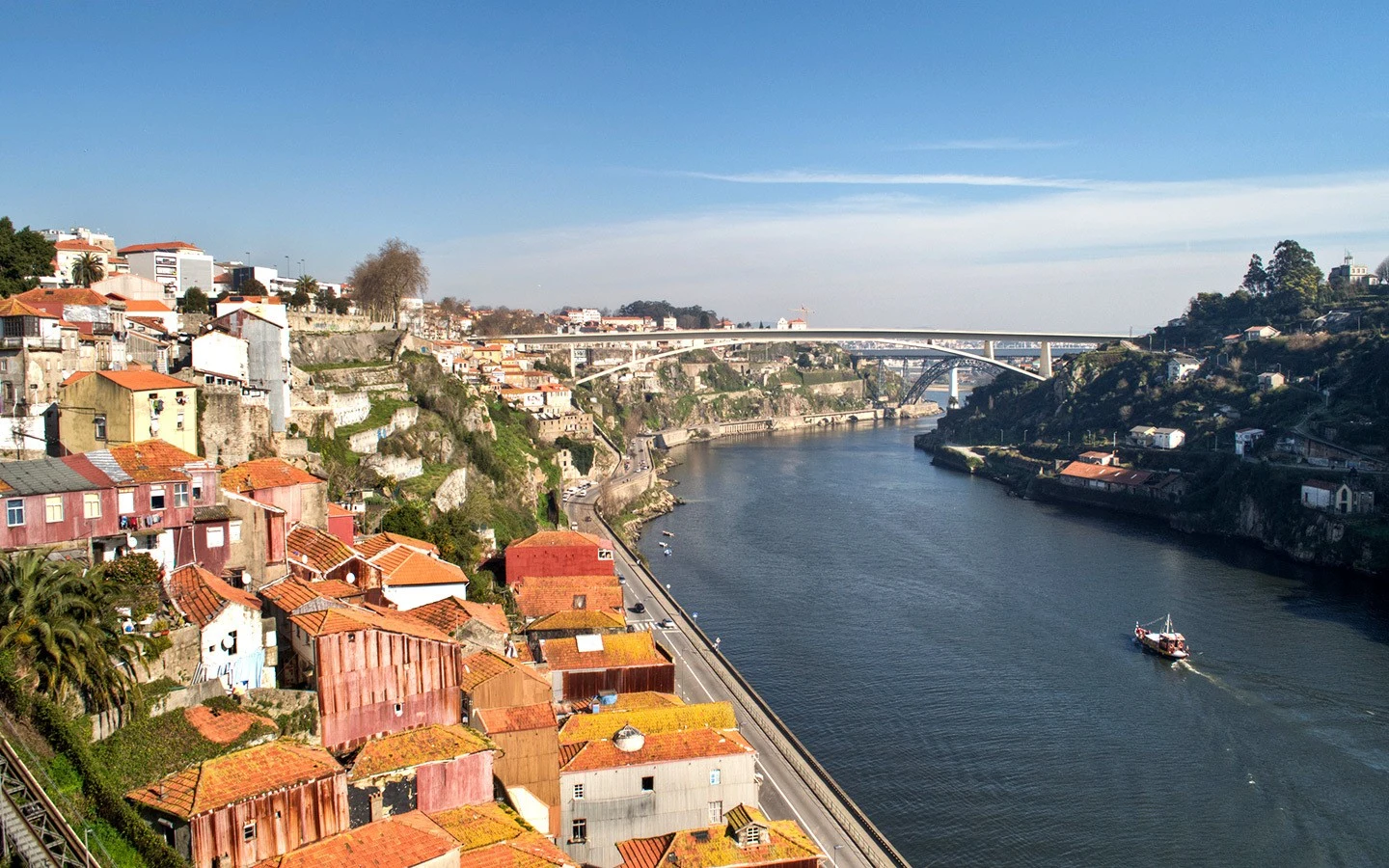 Views from the The Dom Luís bridge in Porto, Portugal