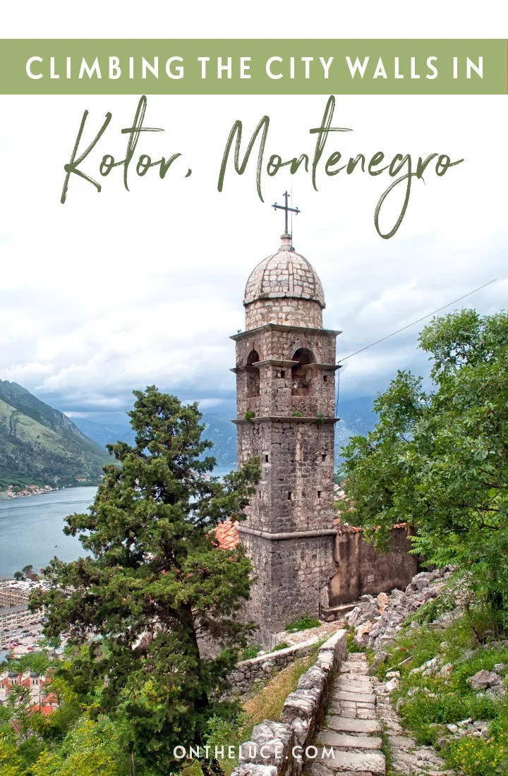 Climbing the Kotor city walls, one of the top things to do in Kotor Montenegro, for the best panoramic views across the Bay of Kotor #Kotor #Montenegro #walls