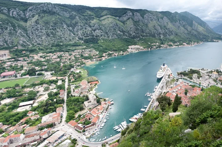 Panoramic view from the fortress of Sveti Ivan in Montenegro
