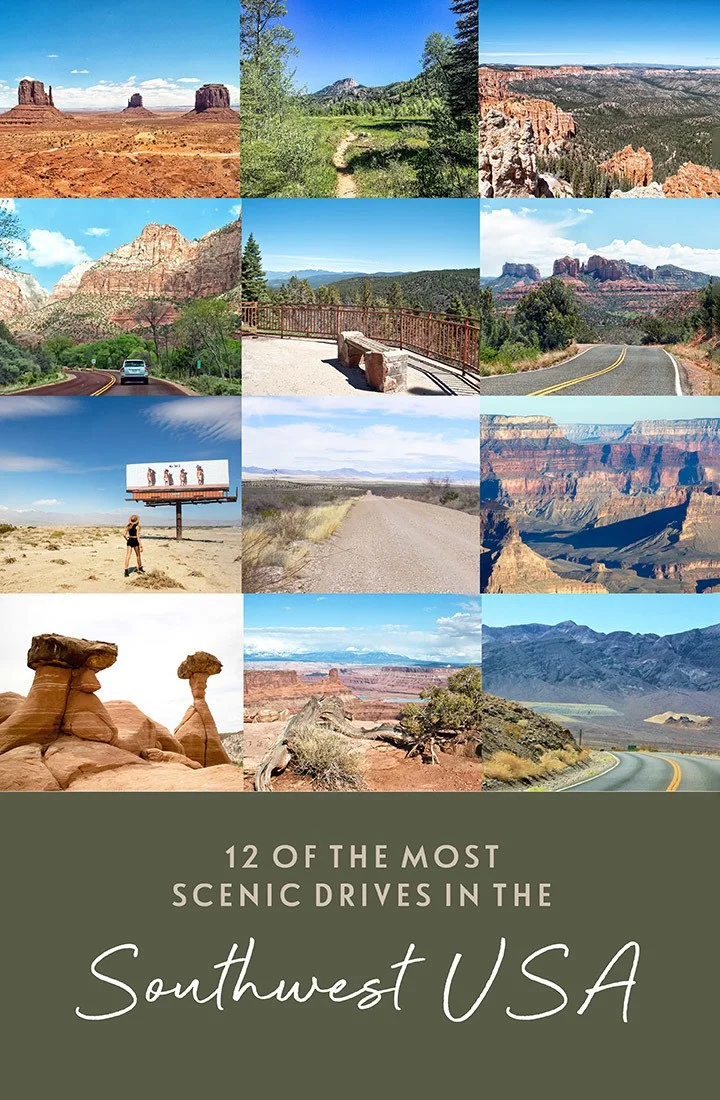 Plan the perfect US road trip with this guide to 12 of the best southwest USA scenic drives, taking you though National Parks and dramatic landscapes in Arizona, Utah, New Mexico, California and Colorado | US road trip | Scenic drives in the southwest USA | Southwest USA road trip | Scenic drives in America | Most scenic drives in the US