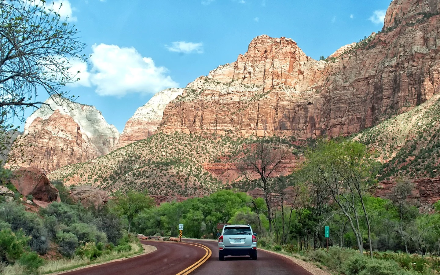The Zion–Mount Carmel Highway scenic drive in the southwest USA