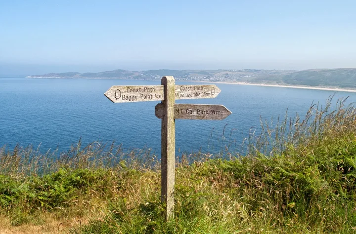 The southwest coastal path, Devon, UK