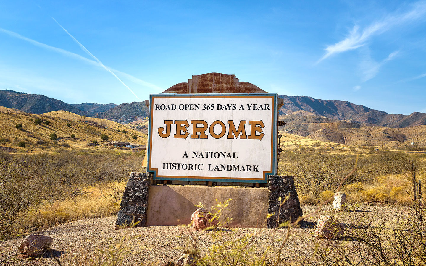 Sign for the town of Jerome, Arizona