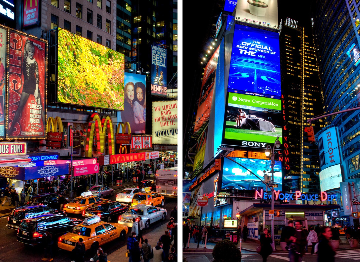 Colourful lights in Times Square New York, USA