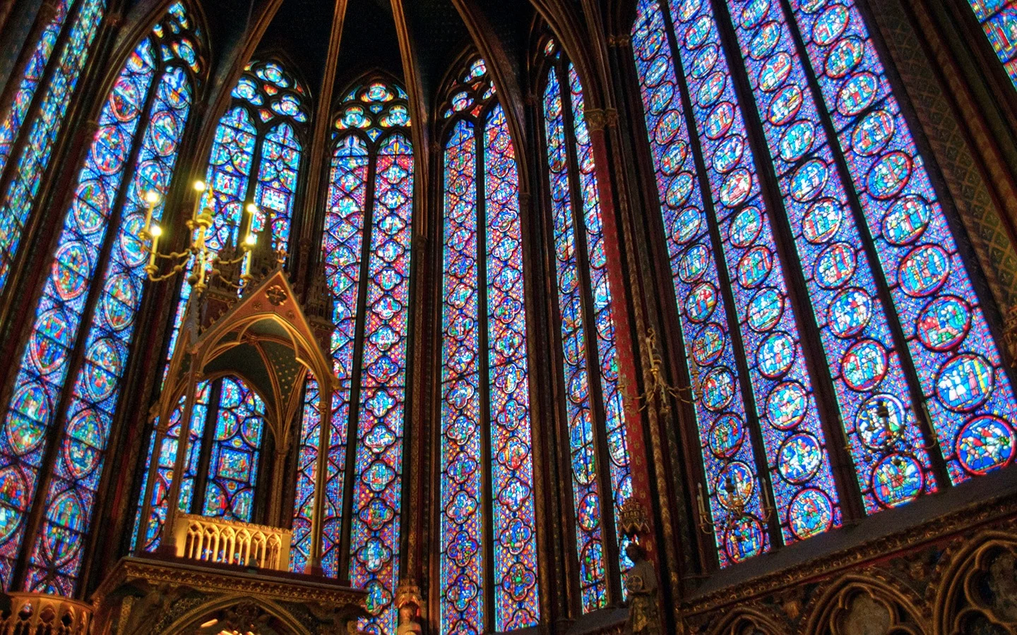 Stained glass in Sainte-Chapelle in Paris