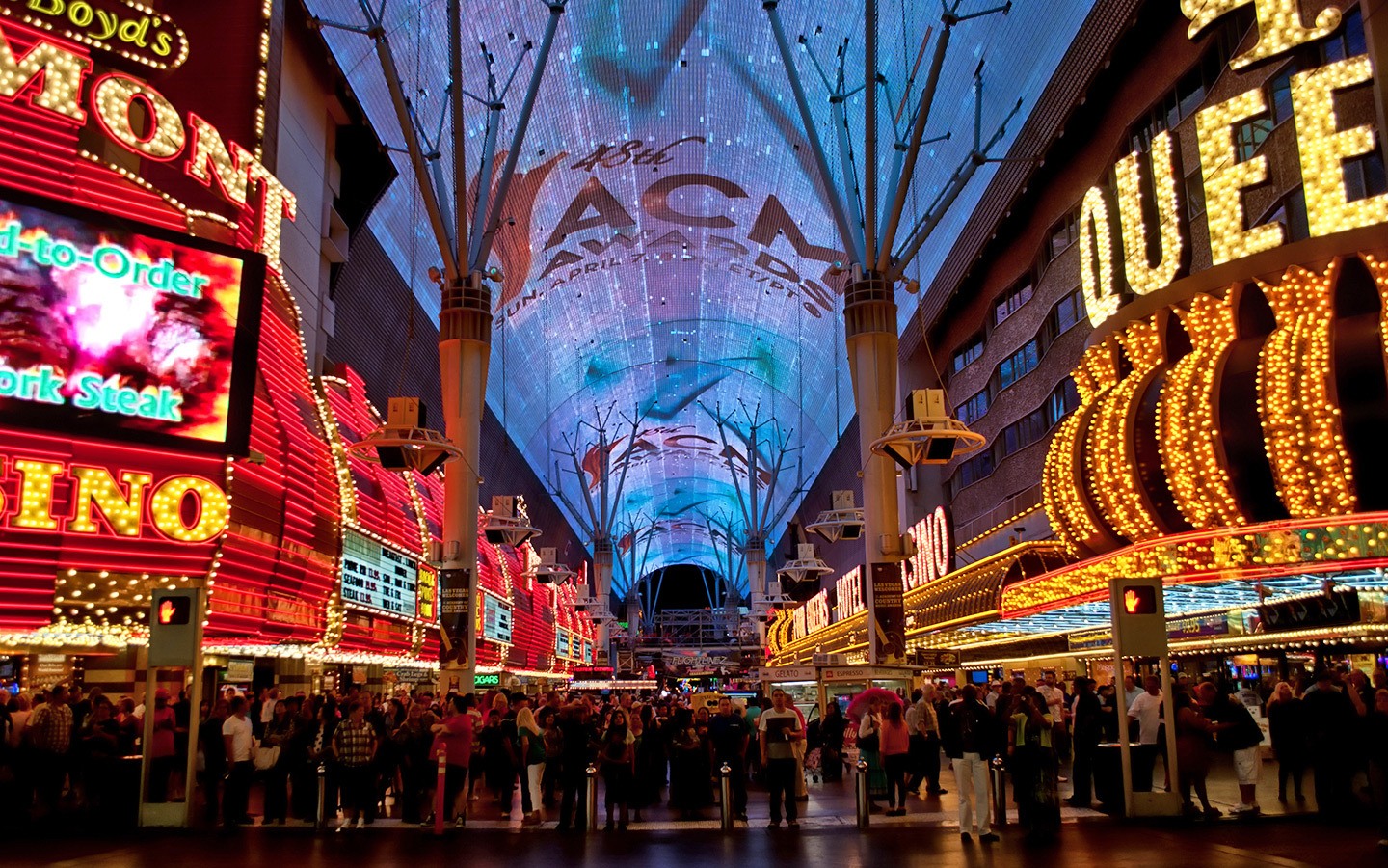 Fremont Street Experience free light show in Las Vegas, Nevada USA