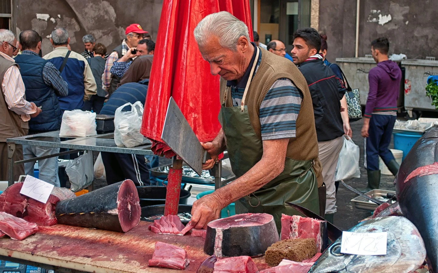 Catania fish market (La Pescheria) in Sicily