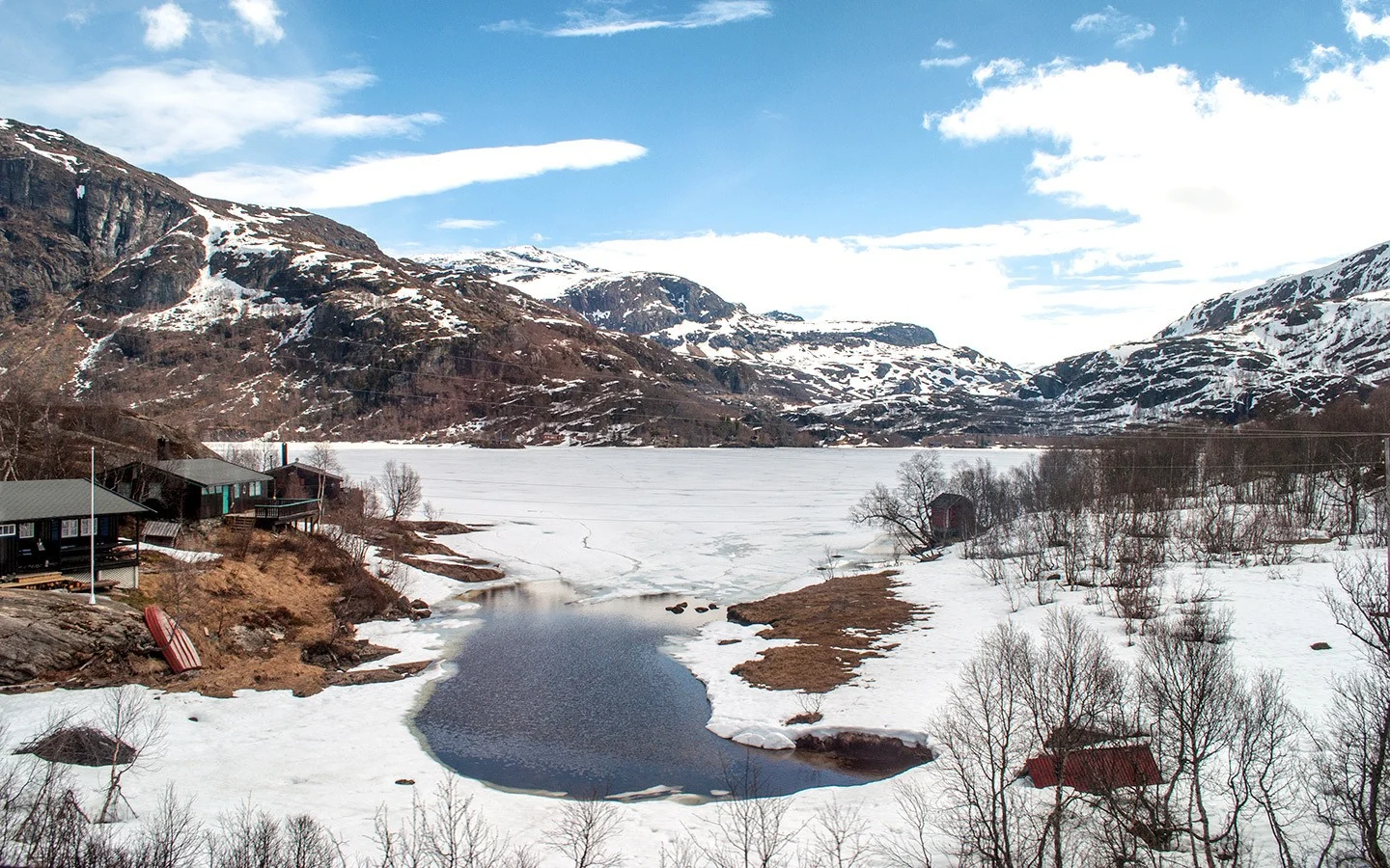 The Reinungvatnet mountain lake in fjord Norway