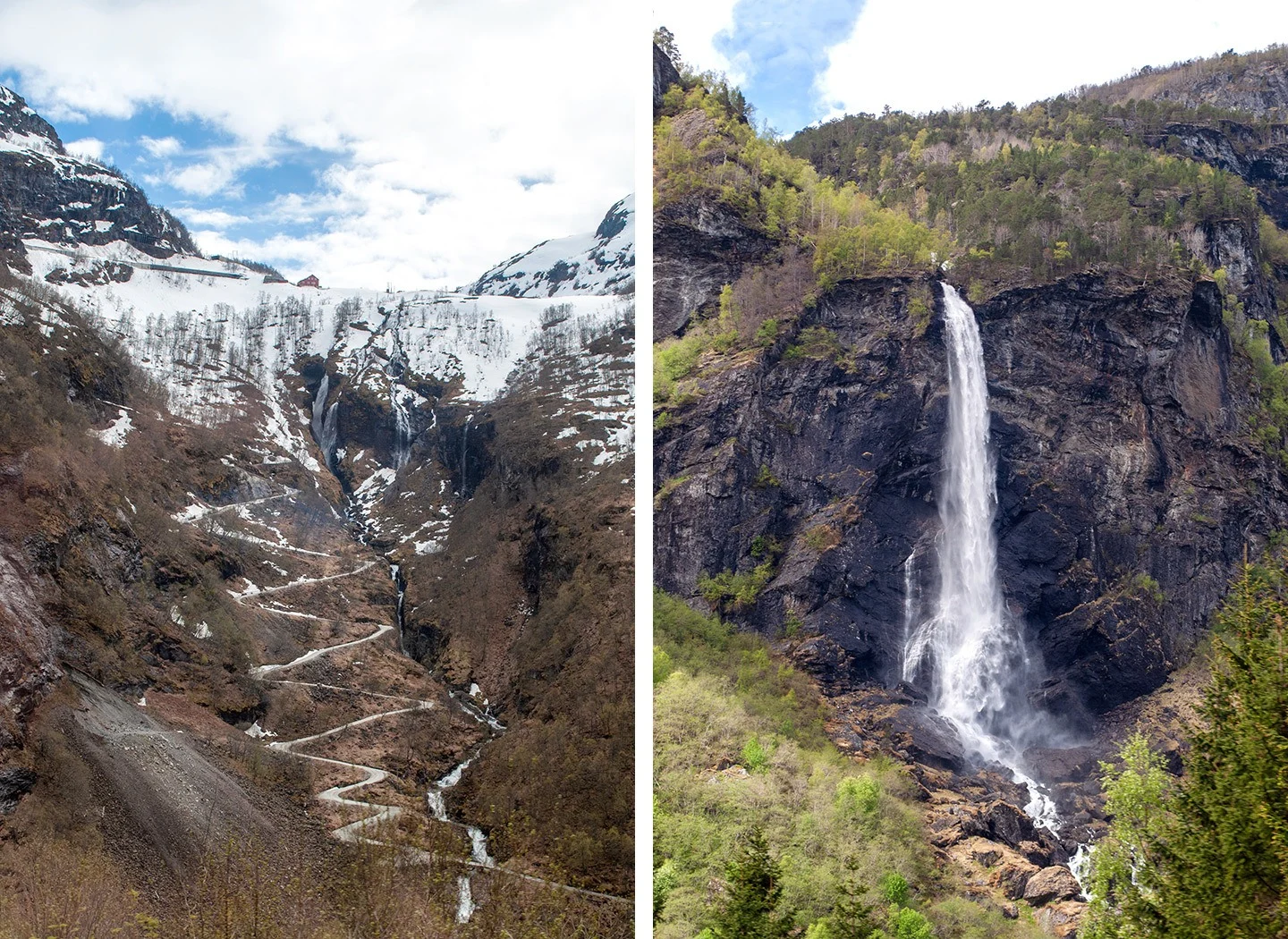 Rallarvegen road in fjord Norway