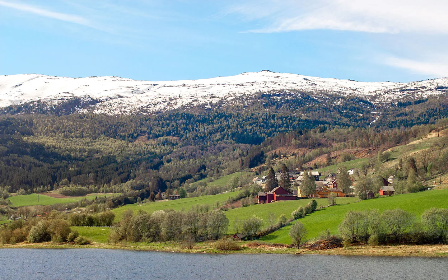 Scenic views along the train line from Bergen to Flam