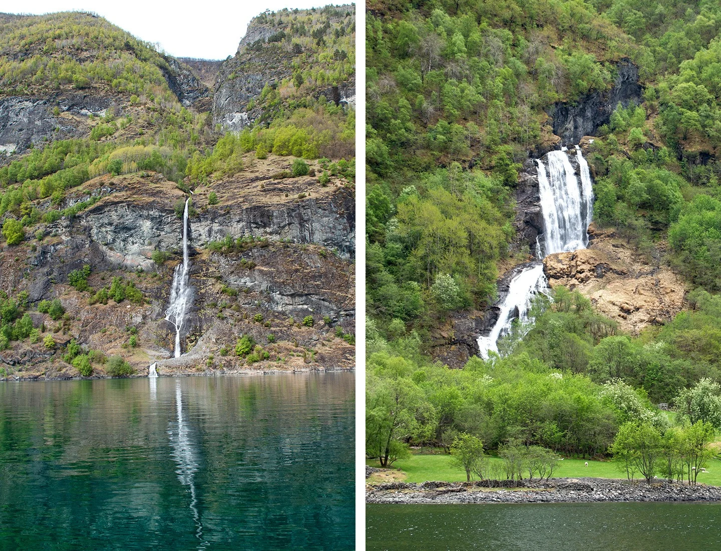Waterfalls in the Norwegian fjords