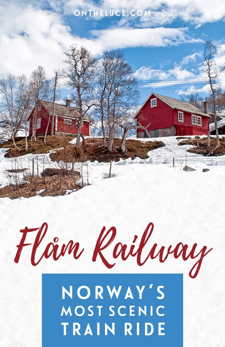 The Flam Railway – or Flåmsbana – is Norway's most scenic train journey, running through the mountains from Myrdal to Flåm in the Norwegian fjords. #Norway #Flam #Flamsbana #train #scenicrailway #Scandinavia