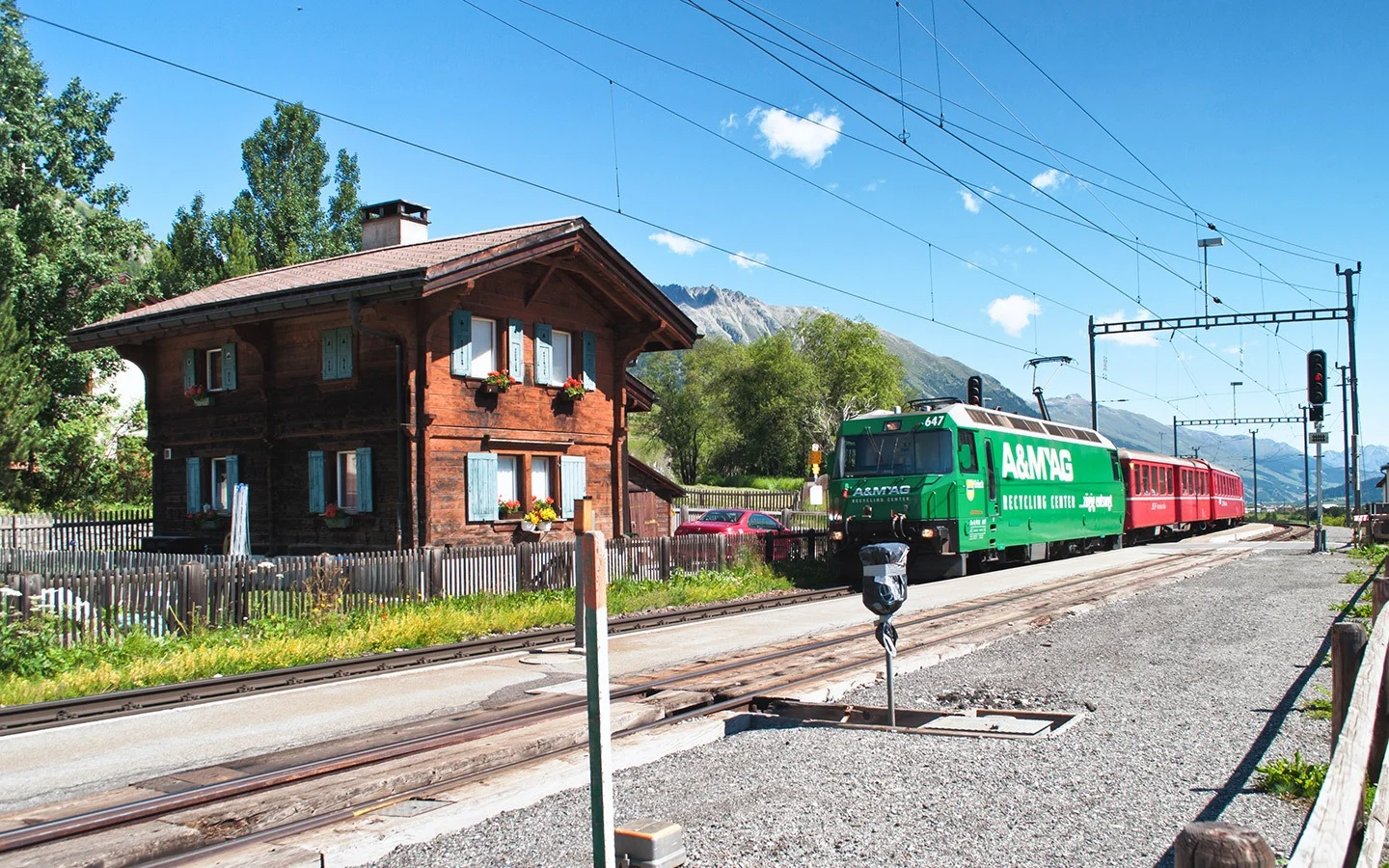 Along the Bernina Express route on a Northern Europe by train itinerary