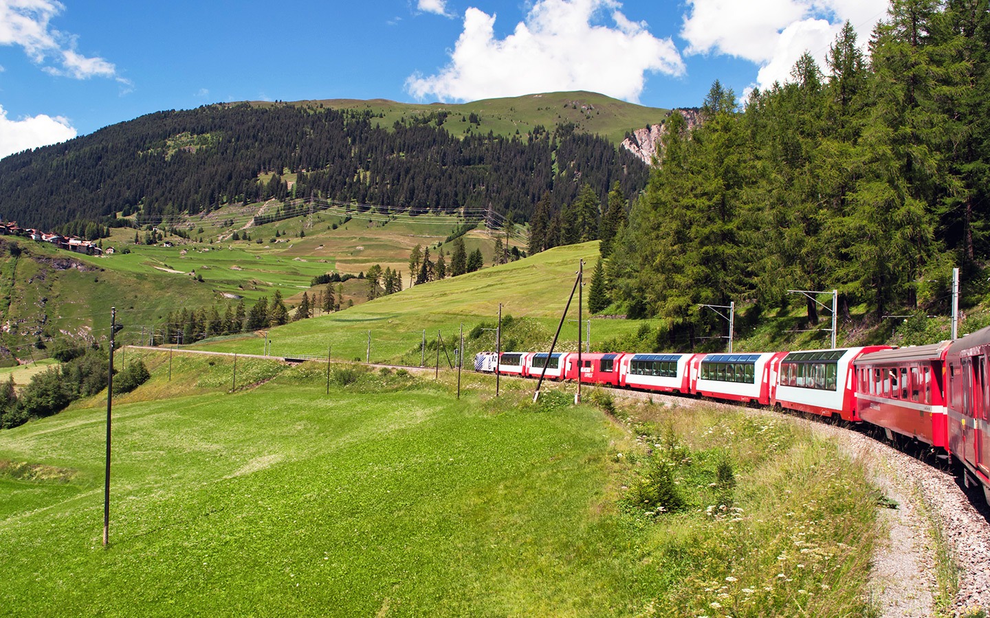 Train through the Alps in Switzerland