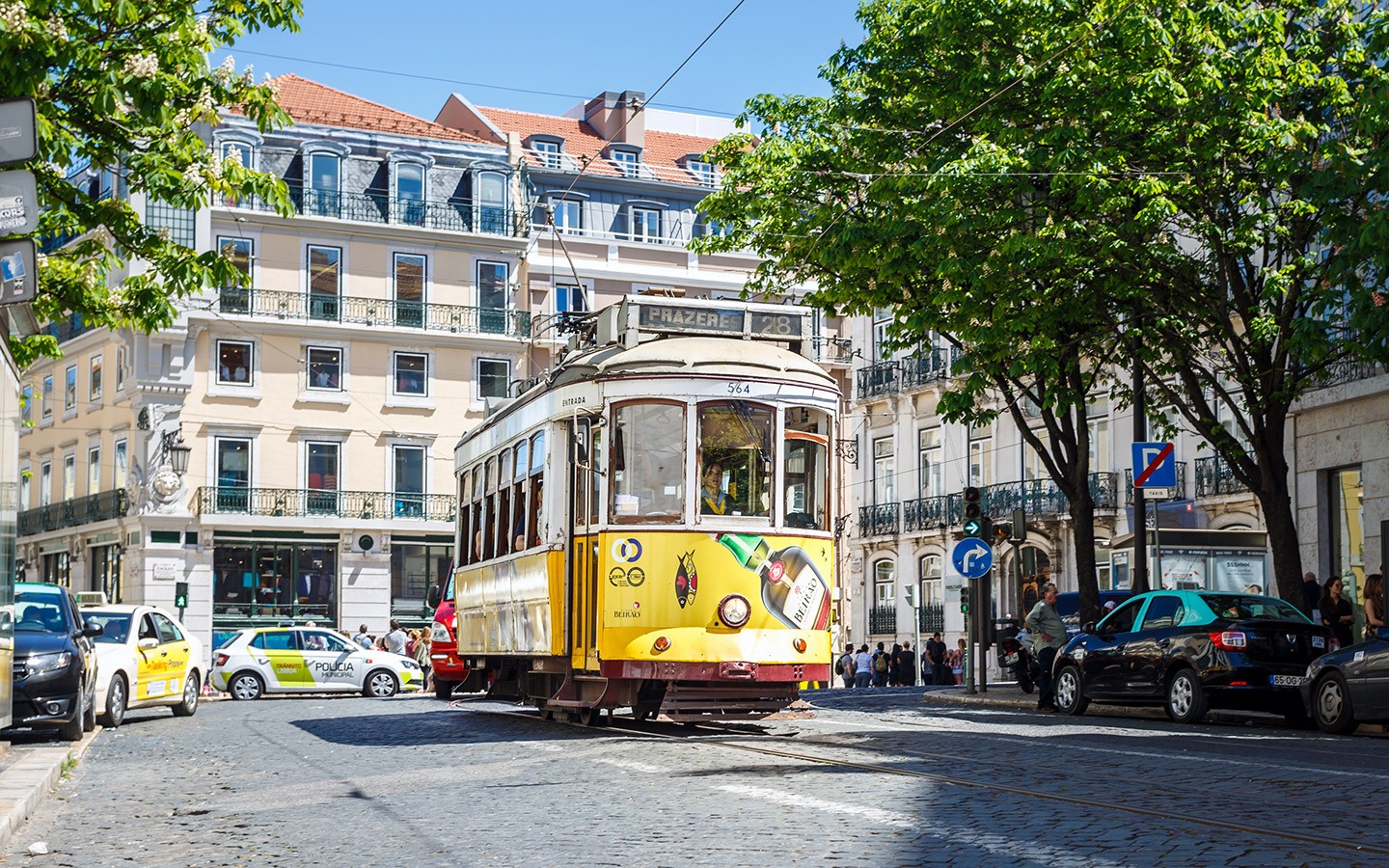 Trams in Lisbon, Portugal