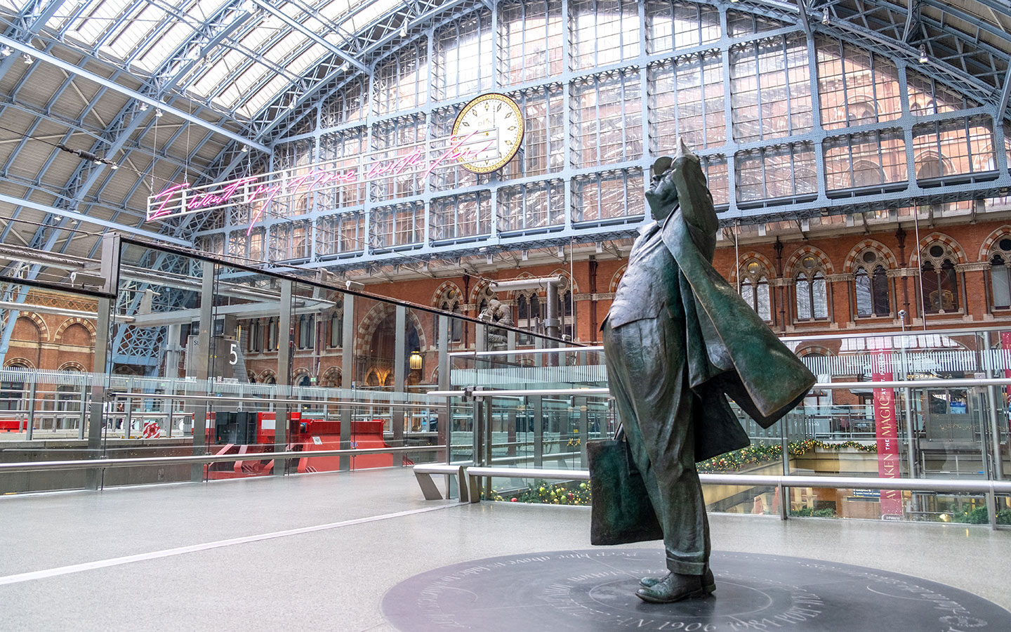 Statue of John Betjeman at St Pancras station in London