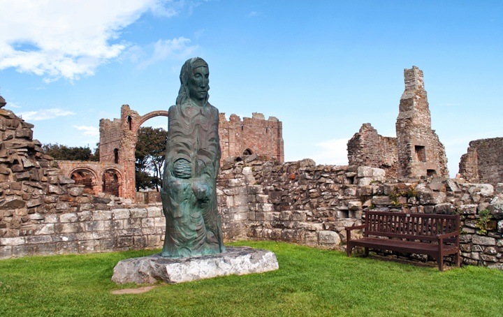 St Cuthbert statue, Lindisfarne Priory