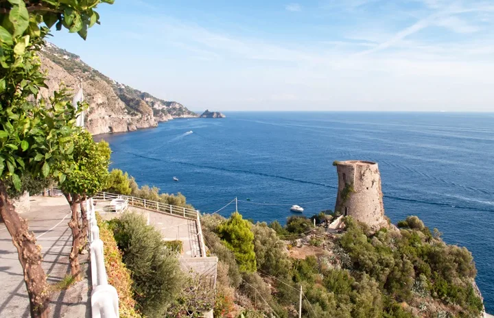 Saracen towers on the Amalfi Coast, Italy