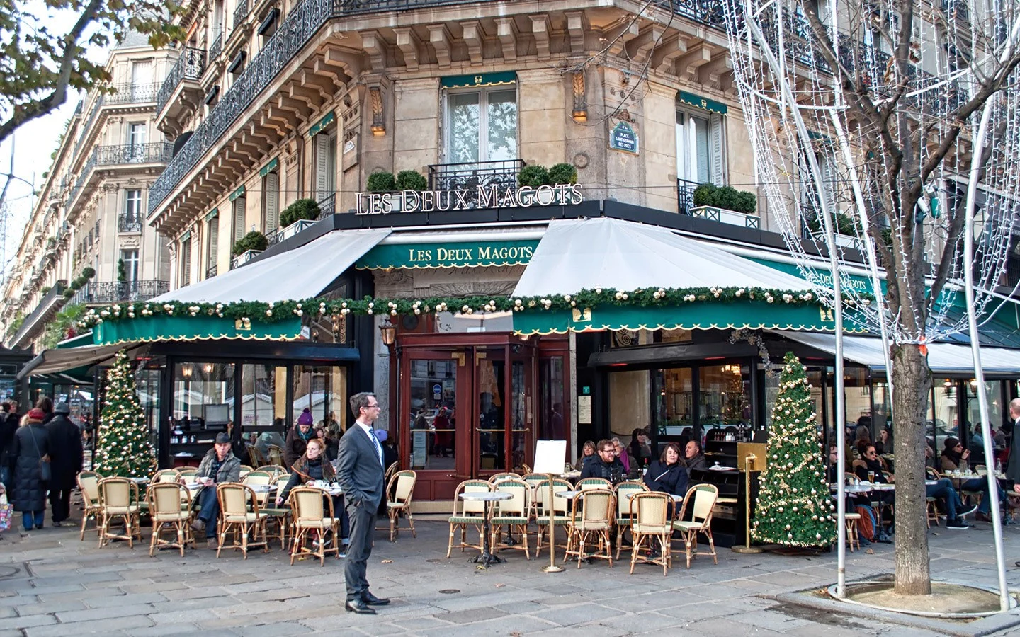 The Deux Magots café in St Germain, Paris