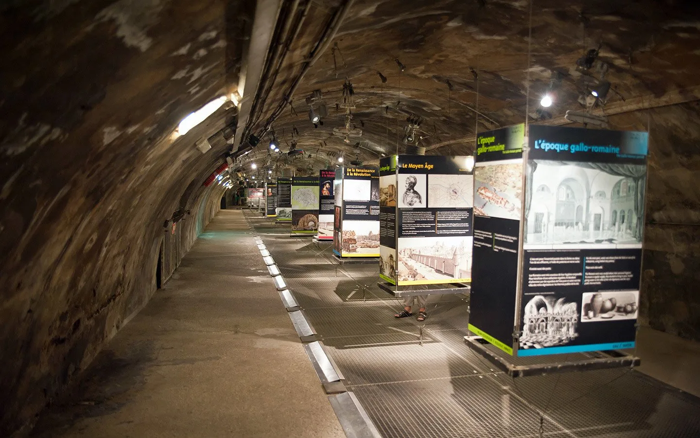 Exhibits down in the tunnels at the Paris Sewer Museum
