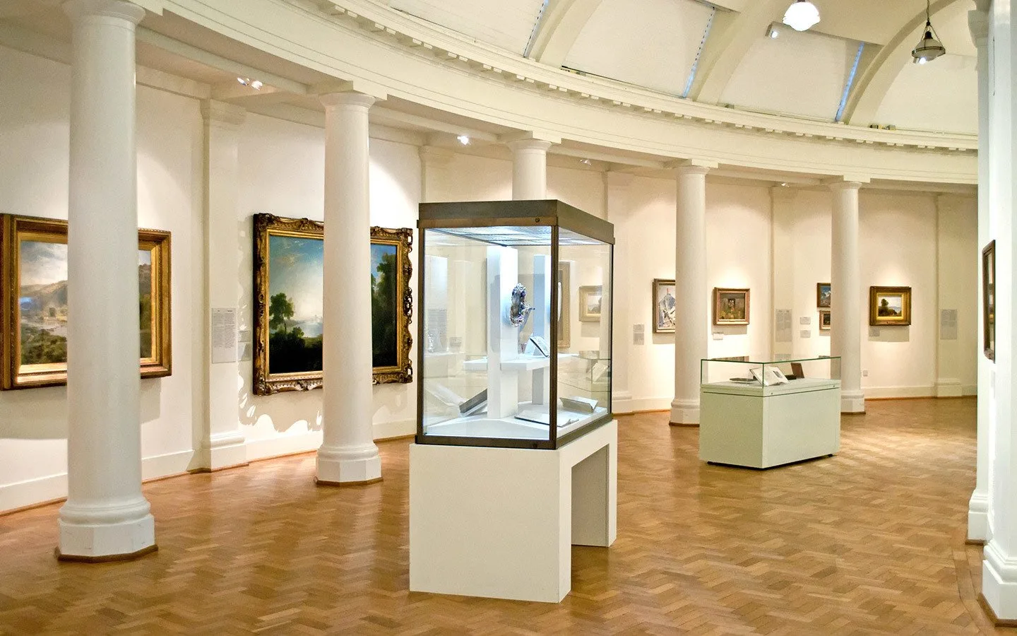 Inside the art galleries at the Cardiff Museum, Wales