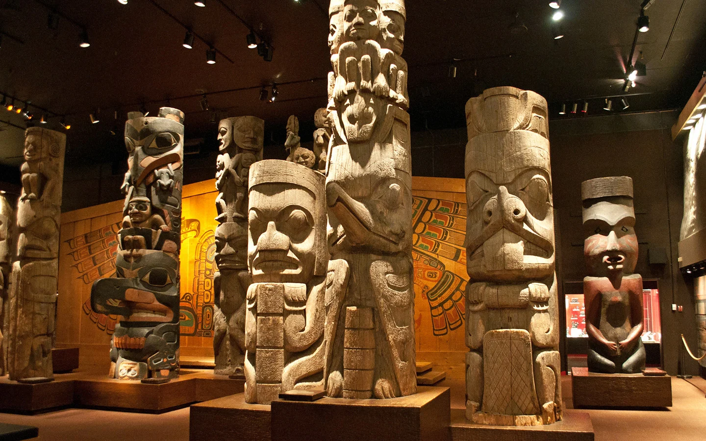Totem poles in the Royal BC Museum