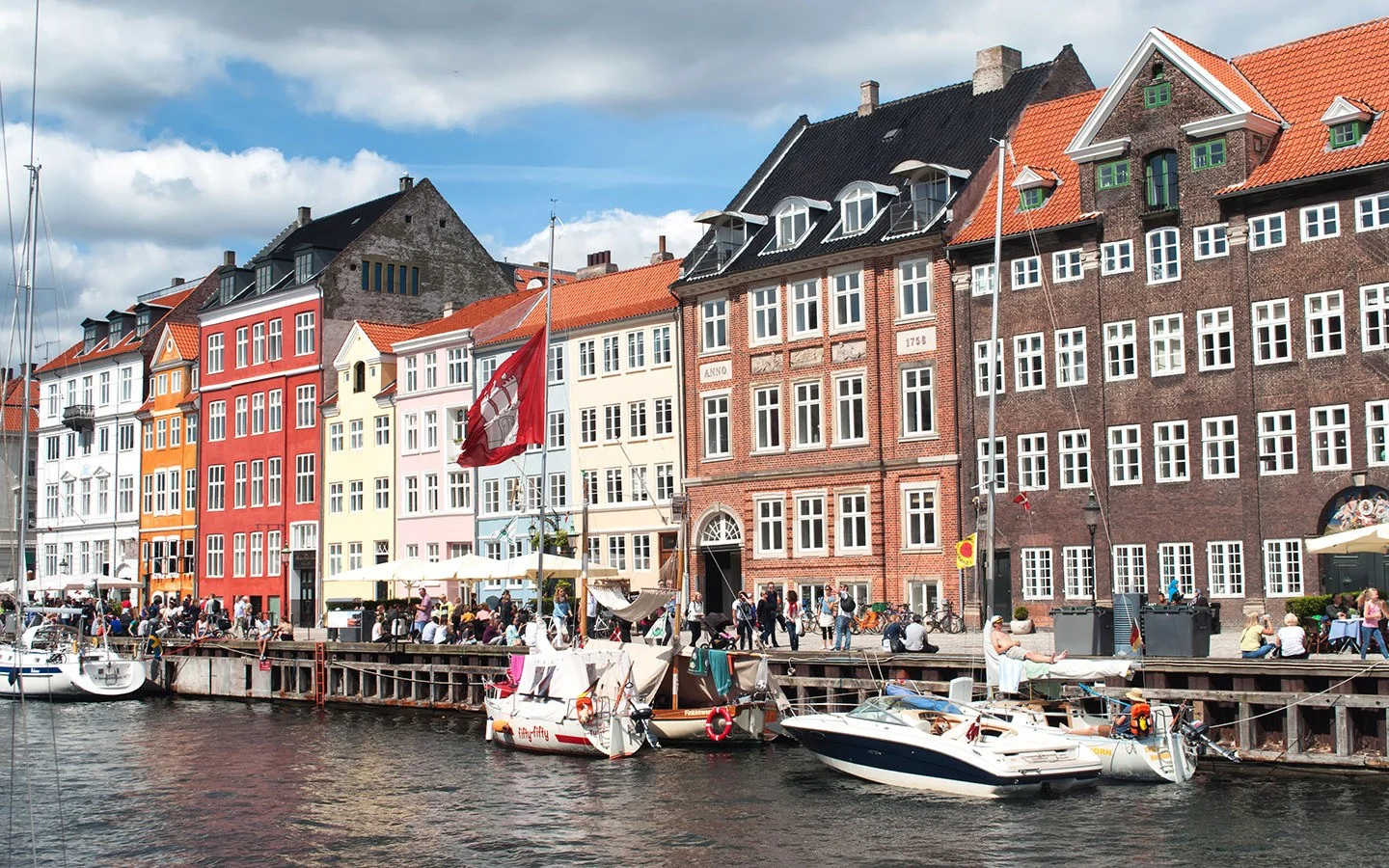 Along the waterfront in Nyhavn, Copenhagen