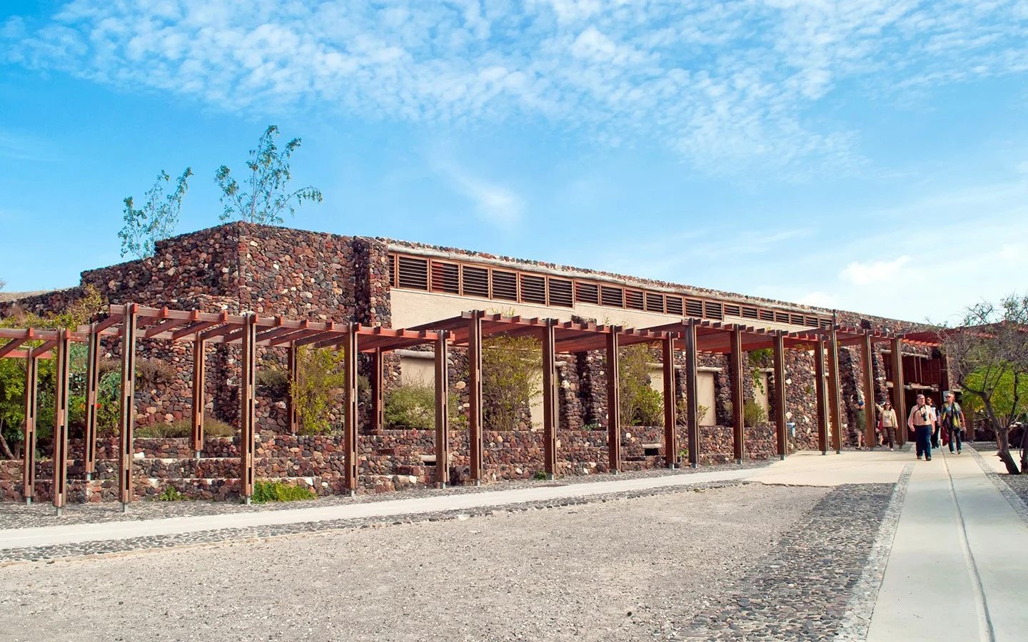 Exterior of the museum building at Akrotiri archaeological site, Santorini