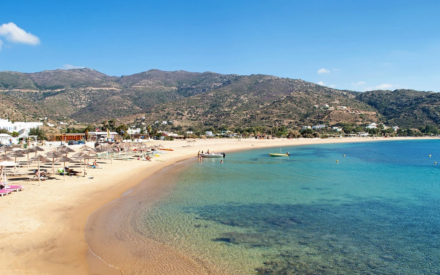 Mylopotas Beach in Ios, Greece in autumn