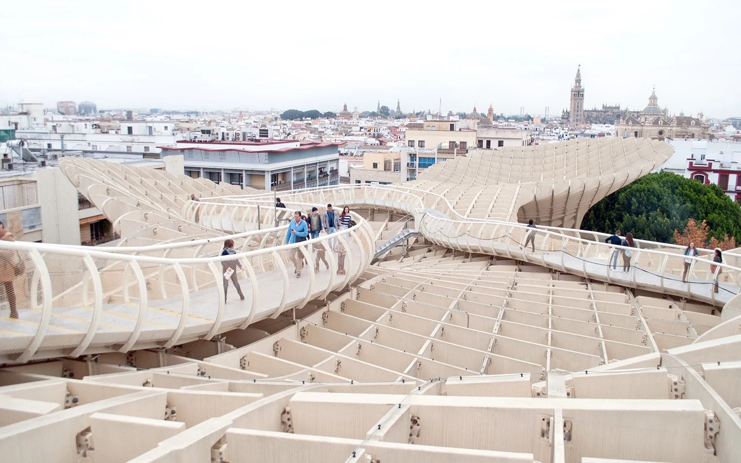 The winding walking on top of the Metropol Parasol (Las Setas)