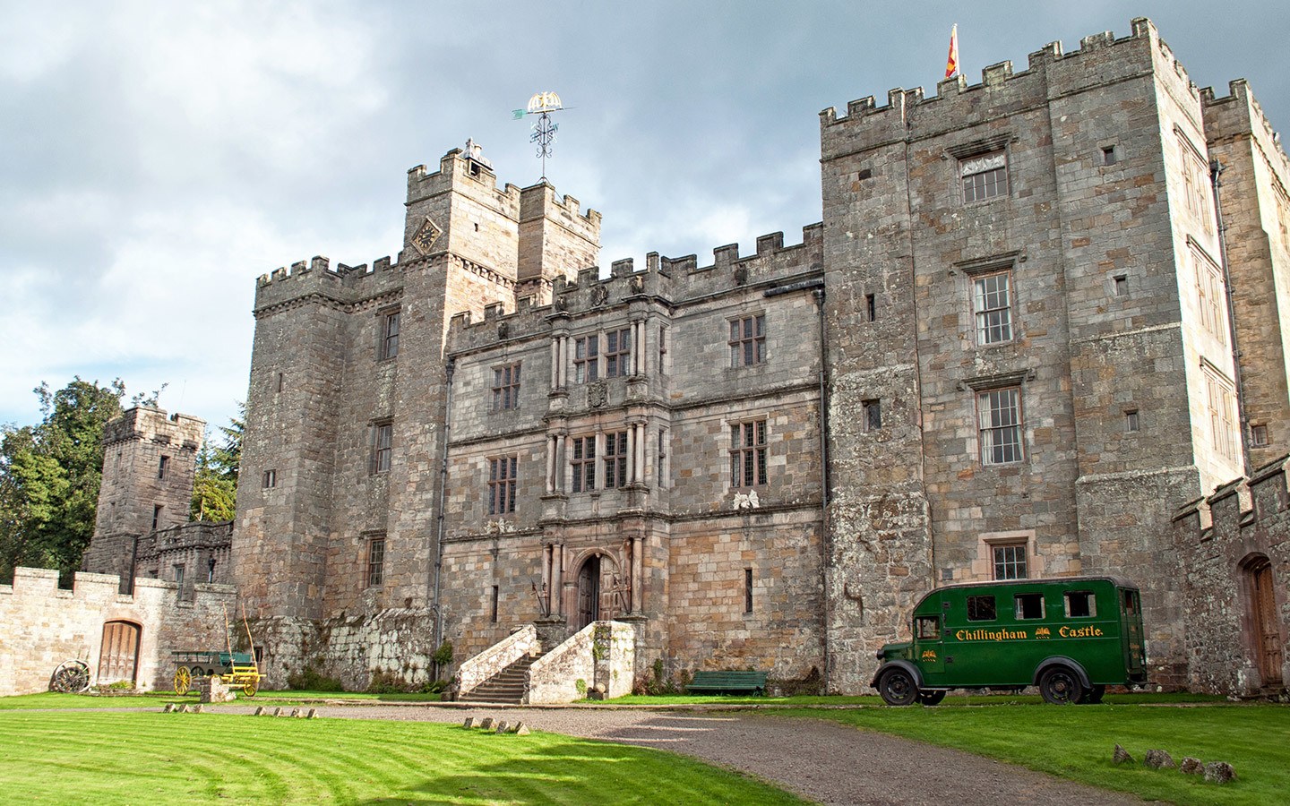 The exteriors of haunted Chillingham Castle