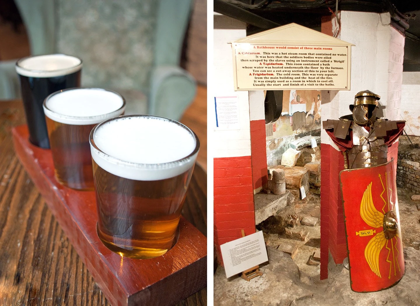 York Brewery beer tasting and the Roman baths in a pub basement