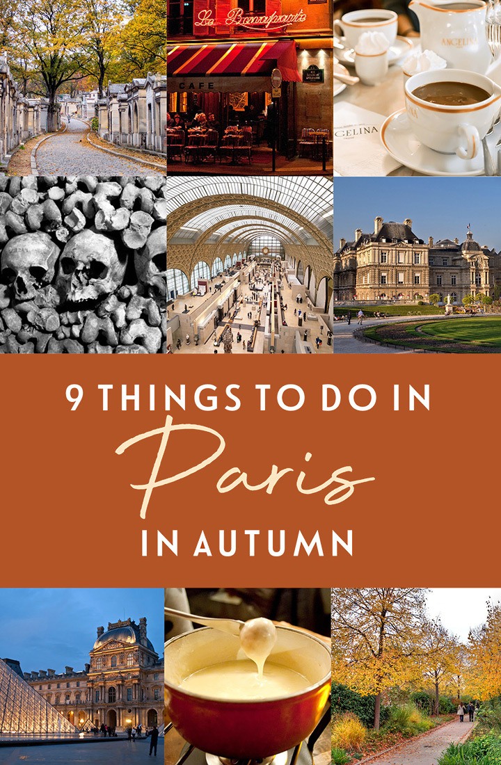 Nine things not to miss in Paris in autumn, the best of visiting Paris in the fall, including colourful parks, new exhibitions, wine tastings, spooky catacombs and quirky harvest festivals | Autumn in Paris | Fall in Paris | Paris in September | Paris in October | Paris in November