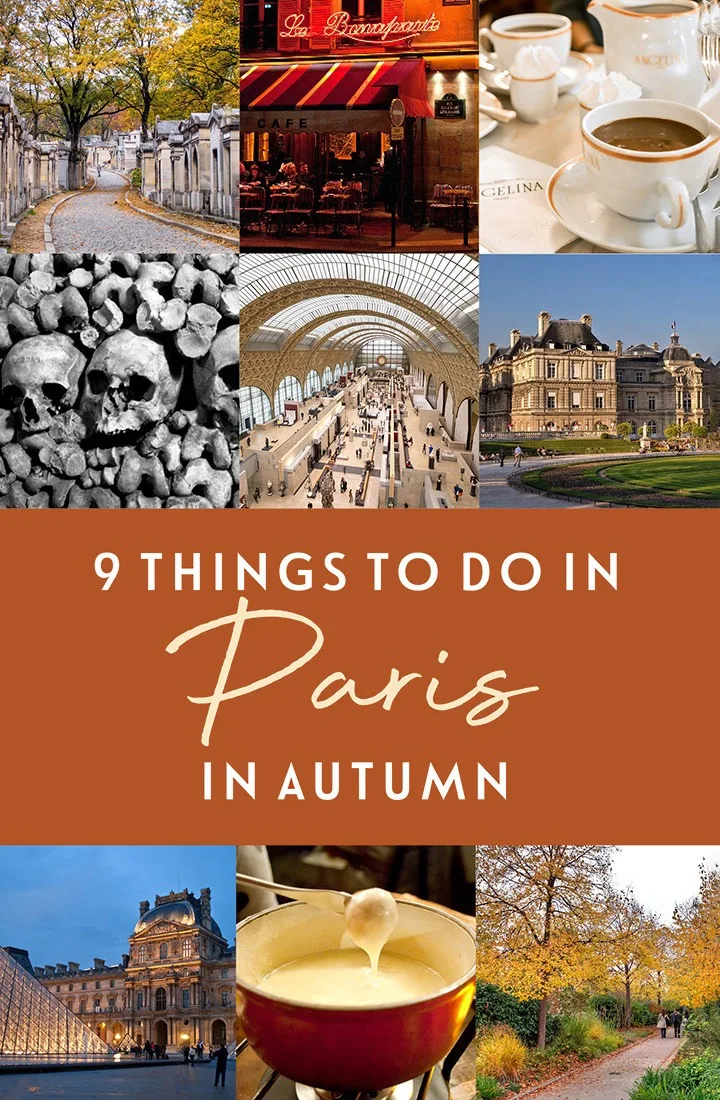 Nine things not to miss in Paris in autumn, the best of visiting Paris in the fall, including colourful parks, new exhibitions, wine tastings, spooky catacombs and quirky harvest festivals | Autumn in Paris | Fall in Paris | Paris in September | Paris in October | Paris in November