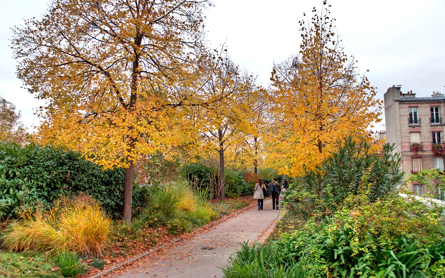 Autumn on the Promenade Plantee park in Paris