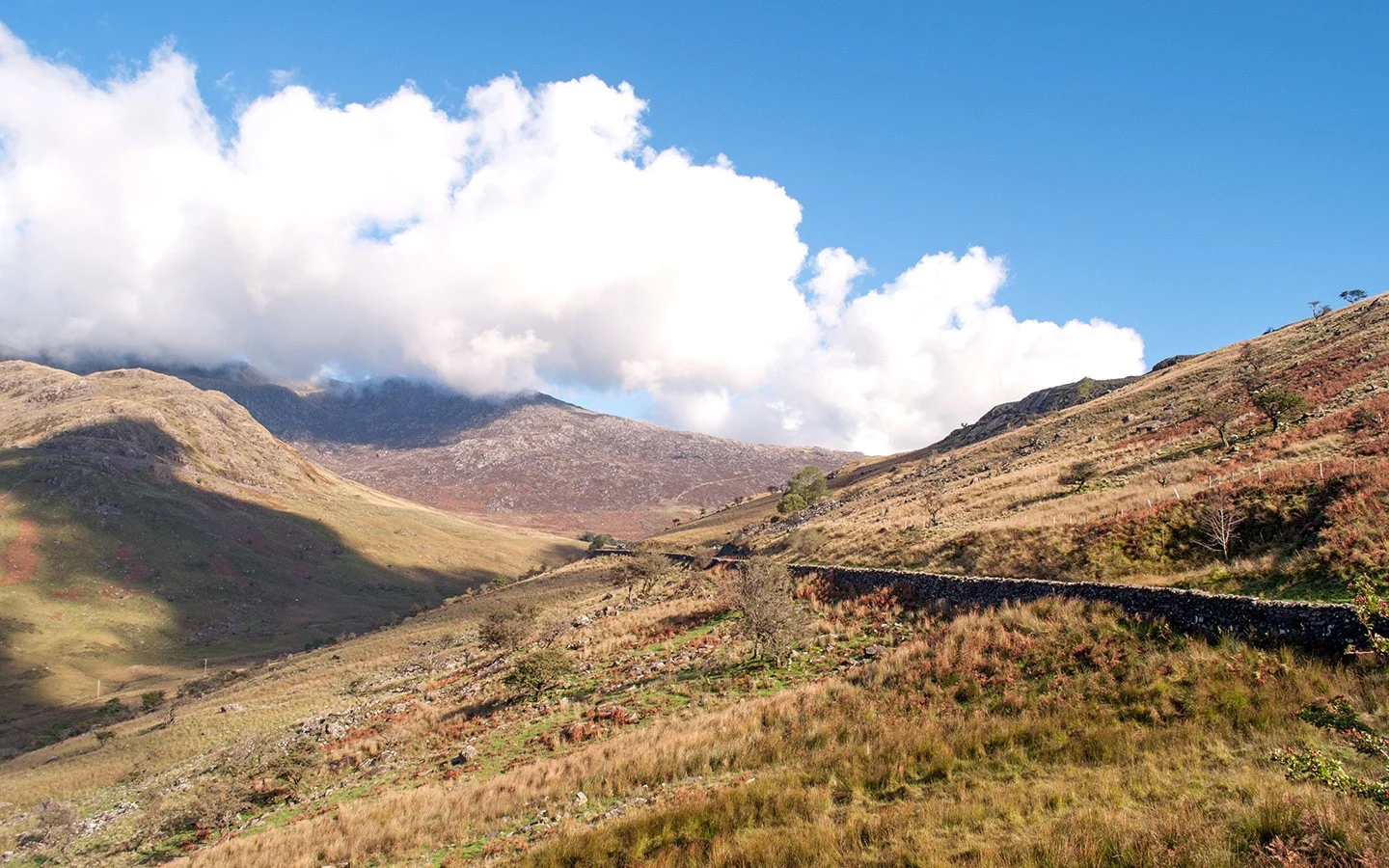 The road through Nant Gwynant in Snowdonia