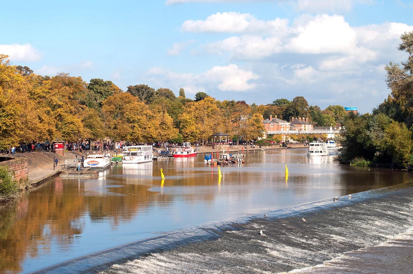 Boats along the River Dee in Chester